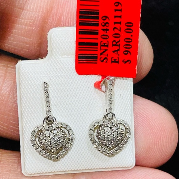 Designer REAL DIAMOND dangling earrings not cz not fake Best gift ever Certified - Picture 1 of 5